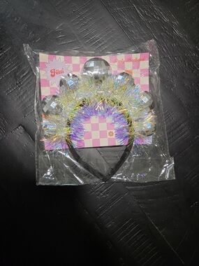 Iridescent Tinsel & Mirror Ball Party Headband